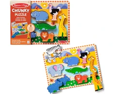 Melissa &amp; Doug „Melissa &amp; Doug“ mediniai „Safari“ gyvūnėlių dėlionės