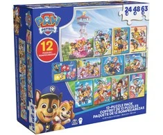 Dėlionė „Paw Patrol“ 12 viename, didelis dėlionių rinkinys, 12 dėlionių
