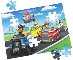 Paw Patrol dėlionė Chase Skye komanda Marshall transporto priemonės 48 detalės 27,9 x 38,1 cm