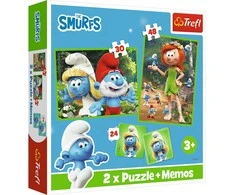 TREFL 93656 Dėlionė 2in1 + MEMOS Laimingi Smurfai Žaidimai