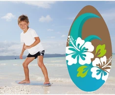 Skimboard 96cm medinė banglentė su gėlėmis