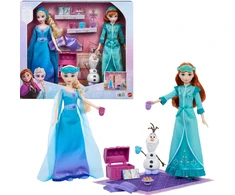 FROZEN Disney Kraina Lodu Pižama Party Sióstr komplektas lalek Anna i Elsa su Olafem + priedai