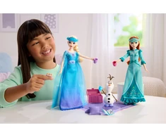FROZEN Disney Kraina Lodu Pižama Party Sióstr komplektas lalek Anna i Elsa su Olafem + priedai