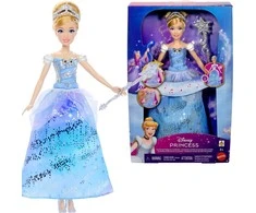 Mattel Disney Princess „Disney“ princesės interaktyvi Pelenės lėlė su šviesa ir garsu, užburta baliaus suknelė