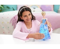 Mattel Disney Princess „Disney“ princesės interaktyvi Pelenės lėlė su šviesa ir garsu, užburta baliaus suknelė