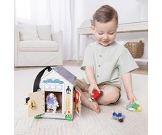 Interaktyvus 23 cm Montessori namelis su spynomis ir durų skambučio garsu Melissa &amp; Doug