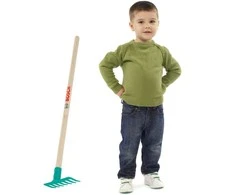 Klein Didelis „Bosch“ sodo grėblys su medine rankena, 72 cm