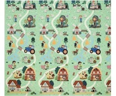 Dvipusis sulankstomas mokomasis kilimėlis iš XPE putų, saugios grindys, 180x200, kaimas, miškas, Humbi