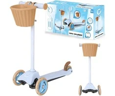 EVO reguliuojamas triratis paspirtukas vaikams, „Mini Cruiser“, su krepšeliu, 2+m., mėlynos spalvos