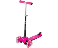 Almarina EVO reguliuojamas 3 ratų paspirtukas vaikams Light Up Mini Cruiser Rožinė Light Up Wheels