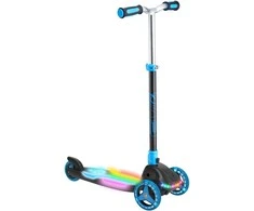 EVO sulankstomas reguliuojamas 3 ratų vaikiškas paspirtukas Rainbow Blast mini Cruiser mėlynai švytintis denis