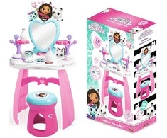 Smoby „Gabi Cat House“ didelis tualetinis staliukas su veidrodžiu ir taburete + 10 aksesuarų grožio salonas