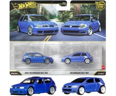 Mattel Hot Wheels Premium komplektas 2 pojazdów 2004 Volkswagen Golf R32 Volkswagen Golf MK7
