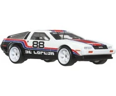 Hot Wheels Premium transporto priemonių rinkinys „Team DeLorean Rally Hauler“ #78 DMC DeLorean
