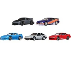 Mattel Hot Wheels Greiti ir įsiutę transporto priemonių rinkinys, 5 metaliniai automobiliai