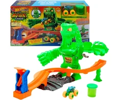Mattel HOT WHEELS MONSTER TRUCKS MUTANT CHAOS trasa su slaimu – Monstro sunaikinimas (JMK90)