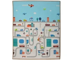 Humbi Dvipusis lavinamasis putplasčio kilimėlis Streets Animals 150 x 180 x 2 cm pastelinis storis didelis
