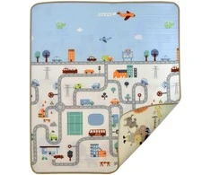 Humbi Dvipusis lavinamasis putplasčio kilimėlis Streets Animals 180 x 200 x 0,5 cm pastelinis didelis
