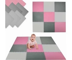 Dėlionė Humbi Foam Mat Foam Puzzle 9 vnt. rožinis grafito pilkas 180 x 180 x 1 cm