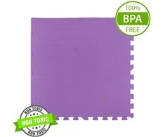 Humbi putplasčio kilimėlis 180x60, didelė putplasčio dėlionė, vandeniui atspari, saugi, 3 vnt., violetinė