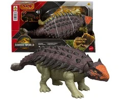 Mattel WORLD Juros periodo pasaulio atgimimo ankilozauro dinozauro figūrėlė 24 cm garsas