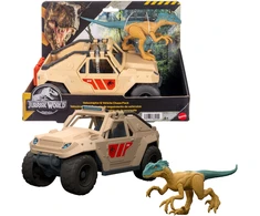Jurassic World rinkinys su dinozauro velociraptoro figūrėle ir transporto priemone