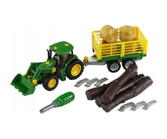 Klein John Deere traktorius su dviem priekabomis
