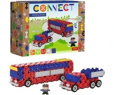 TREFL 61973 Klocki Connect 2in1 - Autobusas / Automobilis su puspriekabe