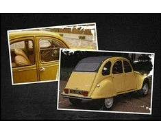 Klocki Konstrukcyjne CaDA Auto miejskie Važiuoklė Geltona Autko Citroen 2CV 298 dalys