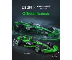 CaDA statybinės plytos F1 Kick Sauber sportinis lenktyninis automobilis 2553 vienetai C64010W