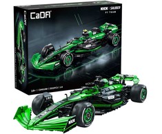 CaDA statybinės plytos F1 Kick Sauber sportinis lenktyninis automobilis 2553 vienetai C64010W