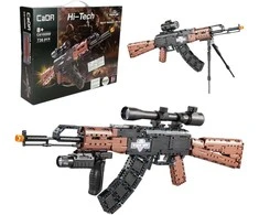 CaDA statybinių blokų ginklas AK-47 Kalašnikovo šautuvas realistiškas automatinis šautuvas 738 dienos 8+