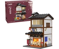 CaDA statybiniai kaladėlės Izakajos japoniško stiliaus užeigos pastatas su LED šviesa, 1195 detalės, C66019W
