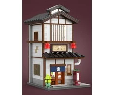 CaDA statybiniai kaladėlės Izakajos japoniško stiliaus užeigos pastatas su LED šviesa, 1195 detalės, C66019W