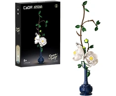 Konstruktoriaus kaladėlės CaDA Gėlės gėlių rinkinys Serene Indigo 47,9 cm C59033W 324 elementai