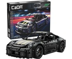 CaDA statybiniai blokeliai Automobilis 35 cm miesto automobilis RUF GT juoda Važiuoklė 1655 dalys