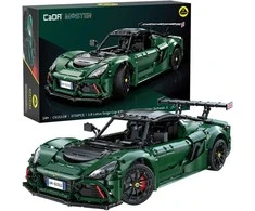 CaDA konstruktoriaus kaladėlės Automobilis 54 cm miesto automobilis Lotus Exige taurė 430 tamsiai žalia transporto priemonė 3730 detalių