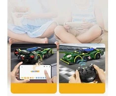 Klocki konstrukcyjne CaDA Samochód zdalnie sterowany Lentyninė mašinėlė 29 cm žalia Emerald Deity Sport Car Važiuoklė 388 dalys RC Dual Mode