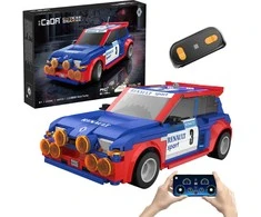 CaDA statybiniai blokai Nuotoliniu būdu valdomas automobilis Sportinis automobilis 18 cm 1:20 Renault5 Maxi Turbo 282 dalys RC Dvigubo režimo C51095W