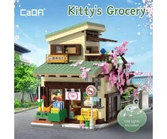 Statybiniai blokai CADA Shop Kitty Japanese LED 921 EL C66015W