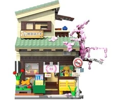 CaDA Building Blocks Kitty Shop Japoniško stiliaus pastato LED lemputė 921 dalys C66015W