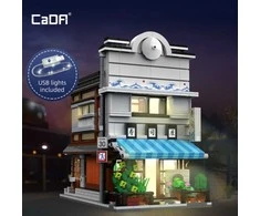 CaDA Statybiniai blokai Sushi Shop Japoniško stiliaus pastato LED lemputė 1665 vnt C66018W