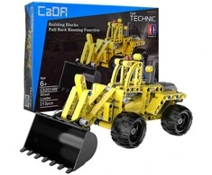 CaDA Technic Construction Bricks Loader 25 cm Didelis buldozeris Statybinė transporto priemonė su atgaline pavara