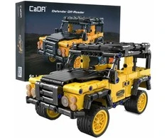 Klocki konstrukcyjne CaDA Važiuoklė terenowy Defender Auto Off-Roader Samochód terenówka su diskų įtaisu pull back 389 dalys