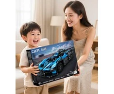 CaDA statybiniai blokai „Racer“ nuotoliniu būdu valdomas lenktyninis automobilis „Bluefire Spectre“ sportinis automobilis, 421 detalė, RC