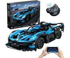 CaDA statybiniai blokai „Racer“ nuotoliniu būdu valdomas lenktyninis automobilis „Bluefire Spectre“ sportinis automobilis, 421 detalė, RC