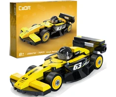 Klocki konstrukcyjne CaDA wyścigówka Samochód wyścigowy Circuit Racing Car Juodas &amp; Geltona 70 dalys
