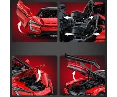 CaDA statybinių blokų lenktyninis nuotolinio valdymo lenktyninio automobilio programėlė BYD YangWang U9 sportinis automobilis, 3671 detalė