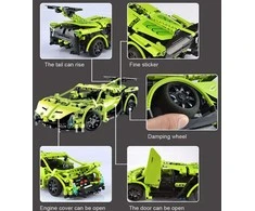 CaDA statybiniai blokai Nuotoliniu būdu valdomas automobilis 32 cm Car žalia Sportscar 453 RC Elements