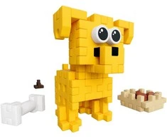 Marioinex Konstrukciniai blokeliai „Mini Waffle Pocket Pets“ – šuniukai, auksaspalviai retriveriai